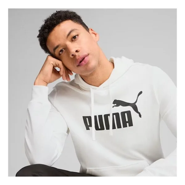 Puma Essentials No.1 Logo 682572-02 Kapüşonlu Beyaz Erkek Sweatshirt - Görsel 2