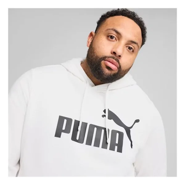 Puma Essentials No.1 Logo 682572-02 Kapüşonlu Beyaz Erkek Sweatshirt - Görsel 5