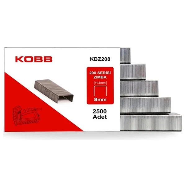 Kobb Kbz208 200 Serisi 8 Mm 2500 Adet Ağır Hizmet Tipi Zımba Teli - Görsel 2