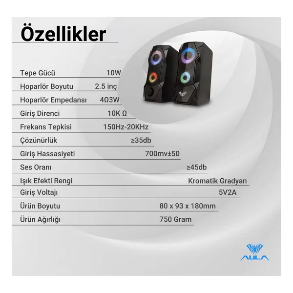 Aula N-301 1+1 10 W Hoparlör - Görsel 6
