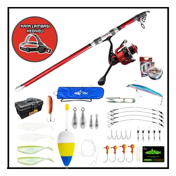 Fishack Uyguna-Yakala 3.90mt / 100-200gr 38 Parça Deniz Olta Seti XL-Ler.070 - 3,90 Mt - XL - Görsel 2