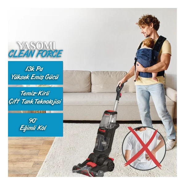 Yasomi Clean Force Pro Dikey Koltuk Ve Halı Yıkama Makinesi - Görsel 6