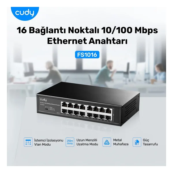 Cudy Fs1016 16 Port 10/100 Mbps Switch - Görsel 2