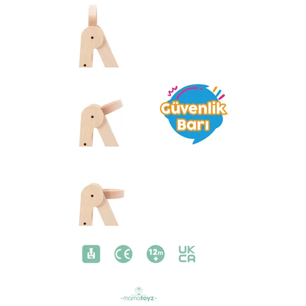 Mamatoyz Fold Natural Katlanır Öğrenme Kulesi - Katlanabilir Mutfak Yardımcısı - Portatif Öğrenme Kulesi Natural Ahşap Rengi - Görsel 4