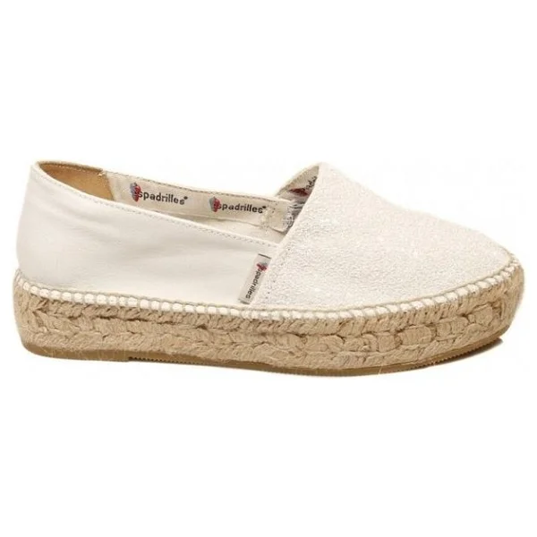 Espadrilles Tommy Glit Beyaz Önü Simli Arkası Deri Hasır Tabanlı Dolgu Topuklu Kadın Ayakkabı - Görsel 2