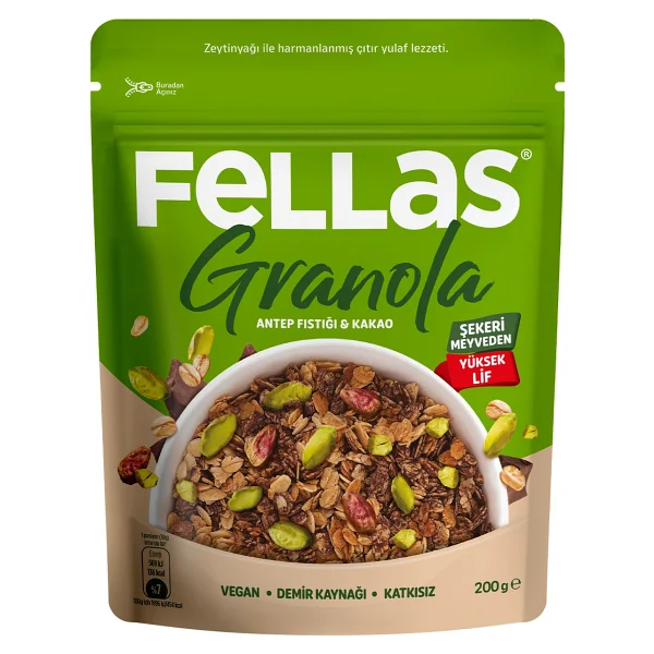 Fellas Granola - Antep Fıstığı & Kakao (200 G) - 3'lü Paket - 600 Gr - Görsel 2