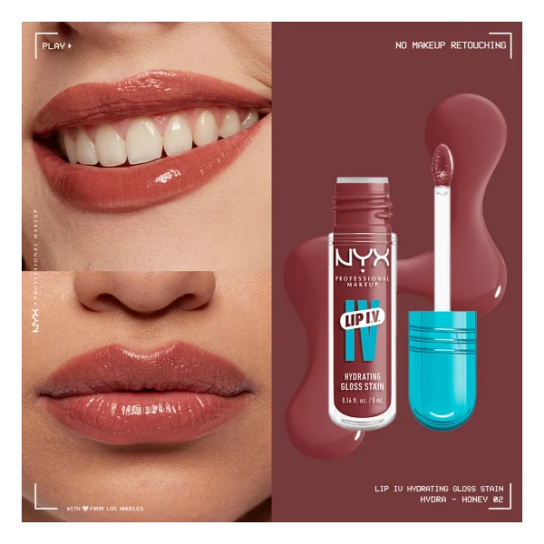 Nyx Professional Makeup Lip Iv Vitamin İçeren Tint 02 Hydra-Honey Dudak Parlatıcısı - Görsel 2