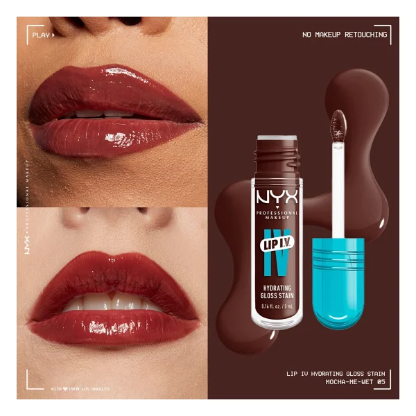 Nyx Professional Makeup Lip Iv Vitamin İçeren Tint 05 Mocha Me Wet Dudak Parlatıcısı - Görsel 2