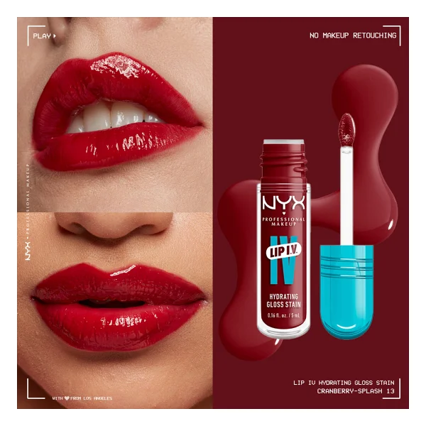 Nyx Professional Makeup Lip Iv Vitamin İçeren Tint 13 Cranberry Splash Dudak Parlatıcısı - Görsel 2