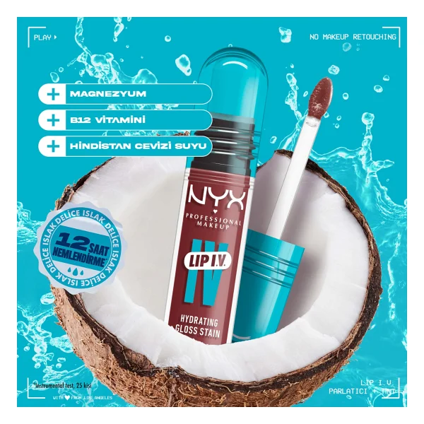 Nyx Professional Makeup Lip Iv Vitamin İçeren Tint 13 Cranberry Splash Dudak Parlatıcısı - Görsel 6