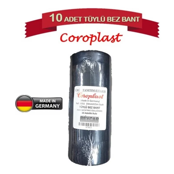 10 Adet Coroplast Tüylü Bez Bant 19mm X 15 Metre Ref:8551 - Görsel 5