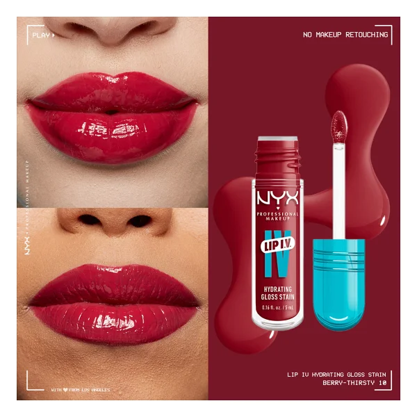 Nyx Professional Makeup Lip Iv Vitamin İçeren Tint 10 Berry Thirsty Dudak Parlatıcısı - Görsel 2