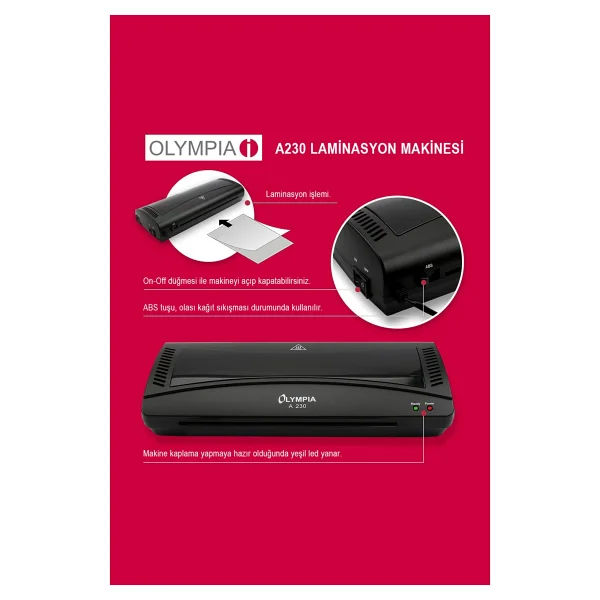 Olympia A230 A4 Pvc Laminasyon Makinesi - Görsel 3