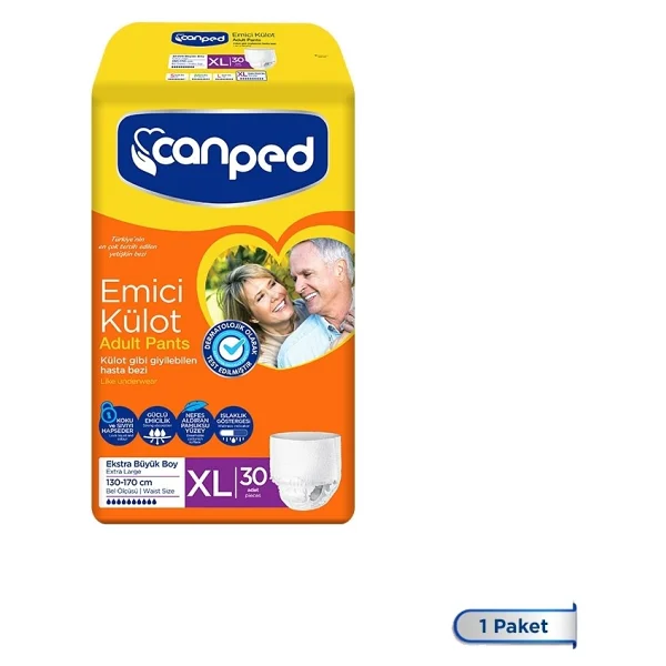 Canped Emici Külot Ekstra Büyük Boy XL 30'lu Hasta Bezi - Görsel 4