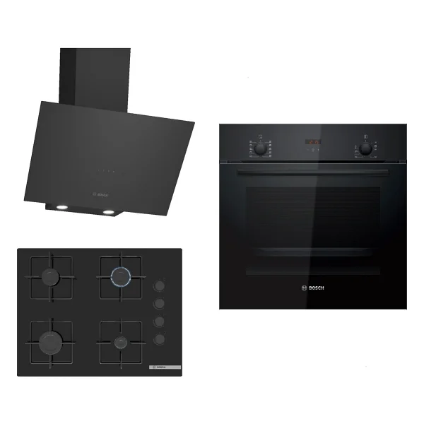 Bosch Siyah Ankastre Set Hbf512bb1t - Pop7c6p30o - Dwk64pj60t / Ocak 67 Cm!! - Görsel 5