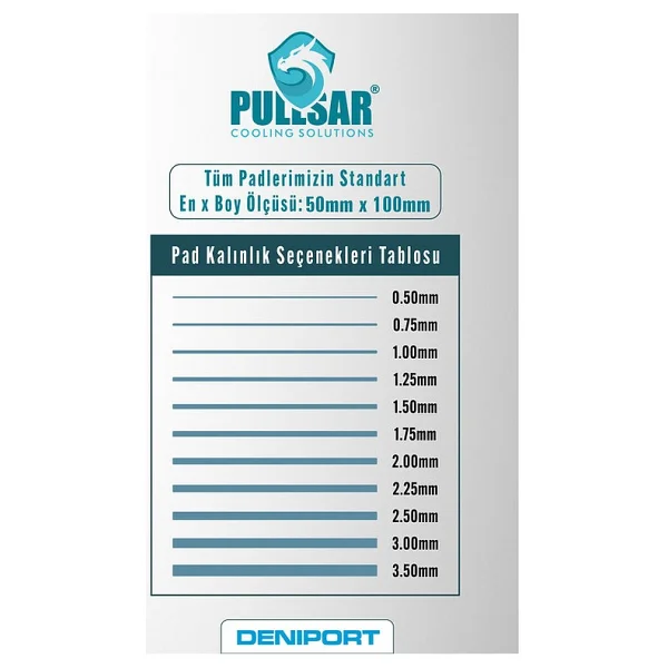 Pullsar Ice Dragon Thermal/Termal Pad - 100x50 Mm 1,50 Mm Kalınlık 17.0 W/M-K İletkenlik İle Maksimum Soğutma Gücü! - 1.5 Mm - Görsel 2