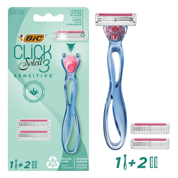 Bic Soleil Click 3 Sensitive 2 Başlıklı Kadın Tıraş Bıçağı - Görsel 3