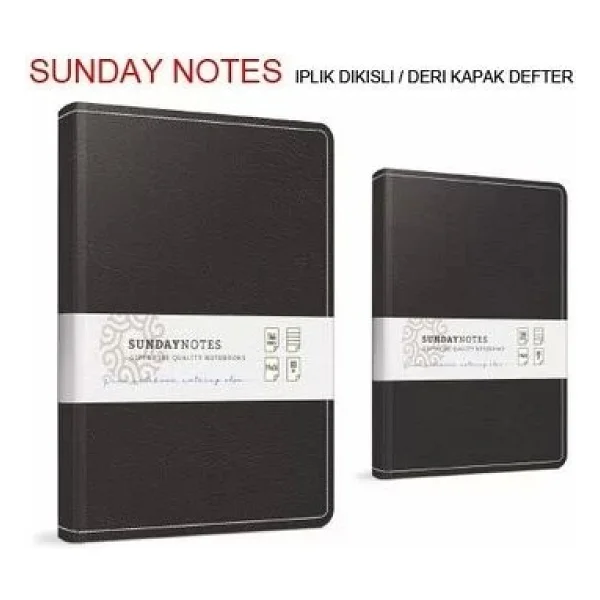Gıpta Sunday Notes Deri Kapak Defter 17x24 Kareli 140 Yaprak (5043) - Görsel 2