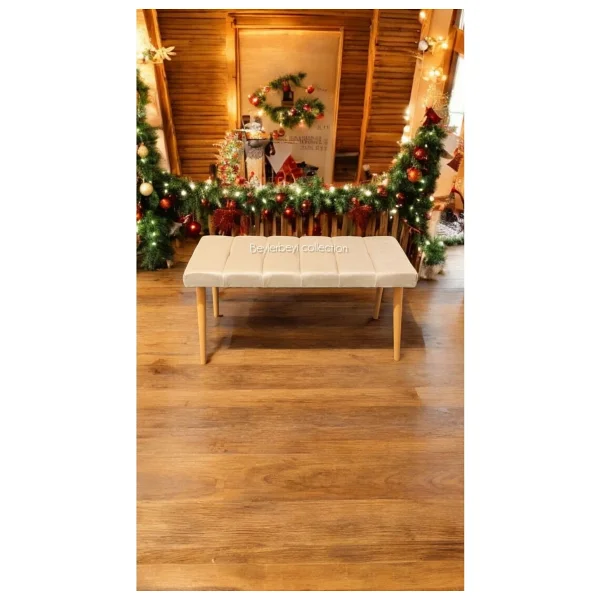Beylerbeyi Ahşap Ayaklı Handmade Geniş Oturum Alanlı Siyah Welsoft Kumaş Pofidik Puf Bench ,Ayak Ucu Uzatmalık - Görsel 3