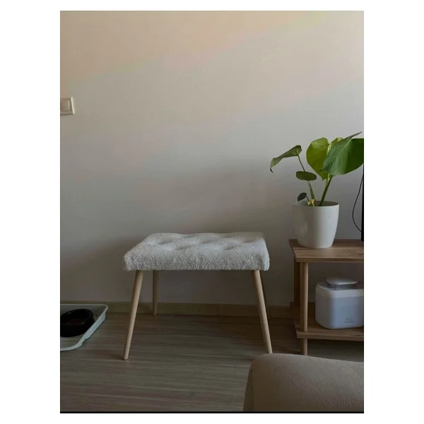 Beylerbeyi Gürgen Retro Ahşap Ayaklı Handmade Pofidik Puf Bench Koltuk - Görsel 3