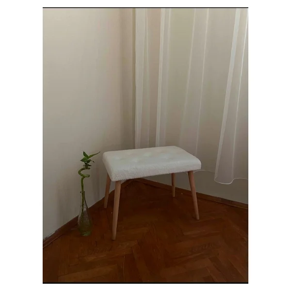 Beylerbeyi Gürgen Retro Ahşap Ayaklı Handmade Pofidik Puf Bench Koltuk - Görsel 5