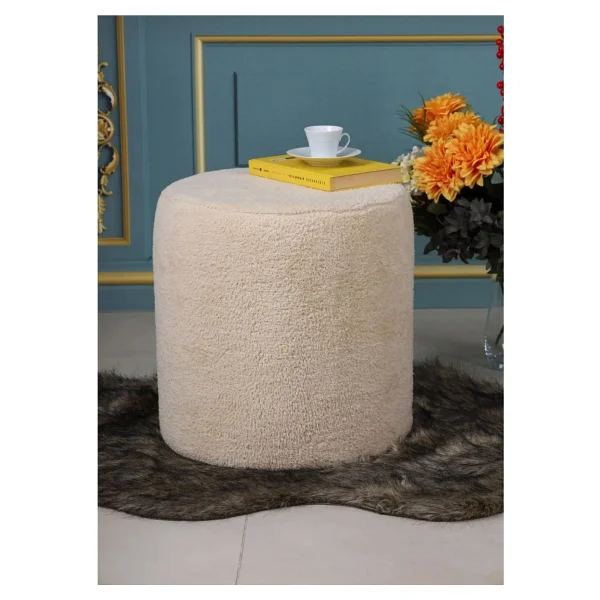 Beylerbeyi Lines Teddy Kumaş Black Puf - Görsel 5