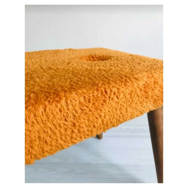 Beylerbeyi Ahşap Ayaklı Handmade Geniş Oturum Kahverengi Welsoft Kumaş Pofidik Puf Bench ,Ayak Ucu Uzatmalık,Berjer - Görsel 5
