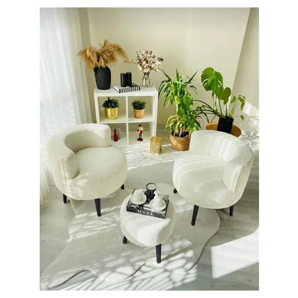 Beylerbeyi Çay Seti İkili Koltuk Berjer Ve Puf Takımı (Salon, Balkon, Ofis) 3 Lü Takım - Görsel 3