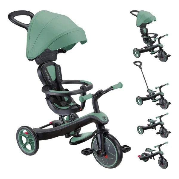 Globber Explorer Trike 4 İn 1 Zeytin Yeşili Bebek Bisikleti - Görsel 2