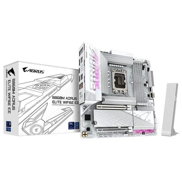 Gigabyte B860M Aorus Elite WIFI6E Ice Intel LGA1851 DDR5 Micro ATX Anakart - Görsel 6