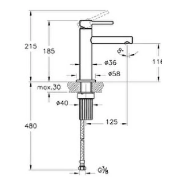 Vitra Origin A42556 Krom Lavabo Bataryası - Görsel 3