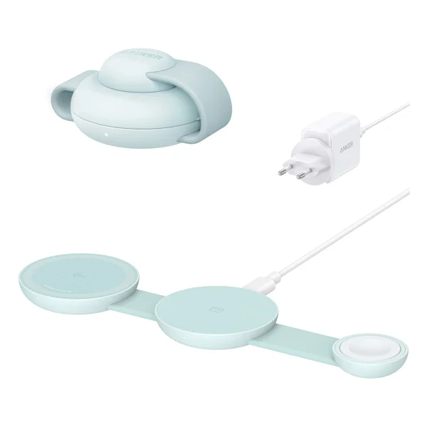 Anker Ufo Maggo B25m8 Yeşil 3in1 Magsafe Kablosuz Şarj Aleti - Görsel 2