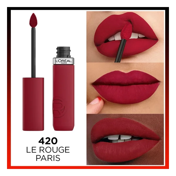 L'oreal Paris Infaillible Laque Resistance 420 Le Rouge Paris Likit Ruj - Görsel 2