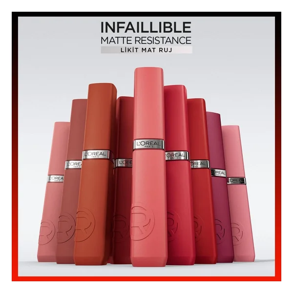 L'oreal Paris Infaillible Laque Resistance 420 Le Rouge Paris Likit Ruj - Görsel 8