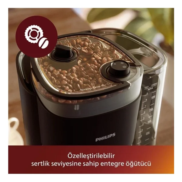 Philips Ultra Premium Öğütücülü Filtre Kahve Makinesi Siyah - Görsel 2
