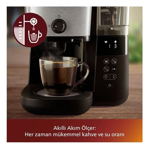 Philips Ultra Premium Öğütücülü Filtre Kahve Makinesi Siyah - Görsel 4