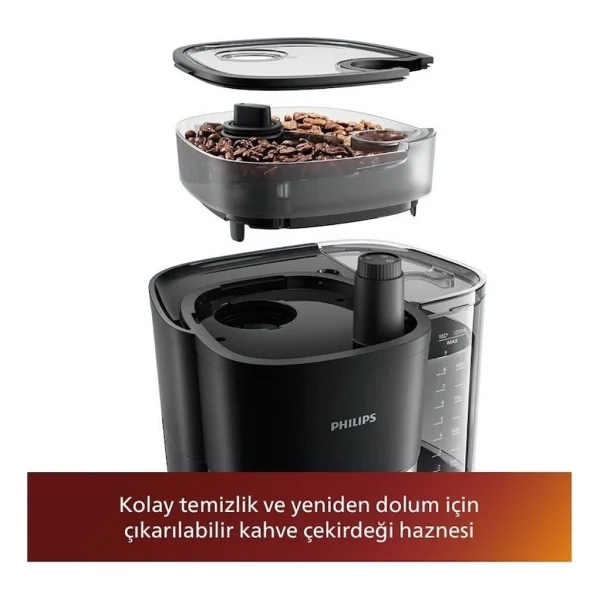 Philips Ultra Premium Öğütücülü Filtre Kahve Makinesi Siyah - Görsel 5