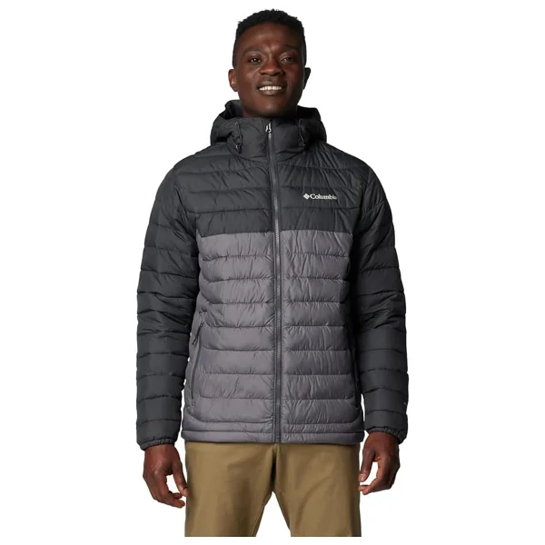 Columbia Powder Lite II WO6272-023 Kapüşonlu Gri Erkek Şişme Mont - Görsel 5