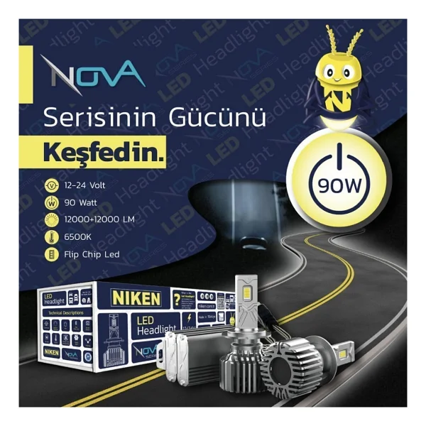 Niken LED Xenon Nova Serisi H1 (90w) - Görsel 2