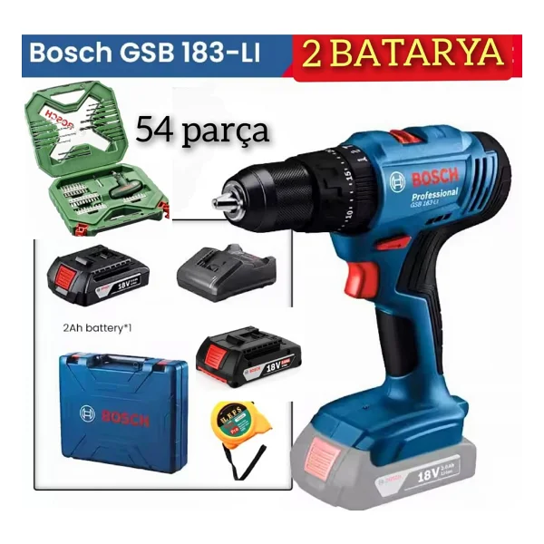 Bosch Gsb 183-Li Çift Akülü 2 Ah Darbeli Vidalama Makinesi - Görsel 7