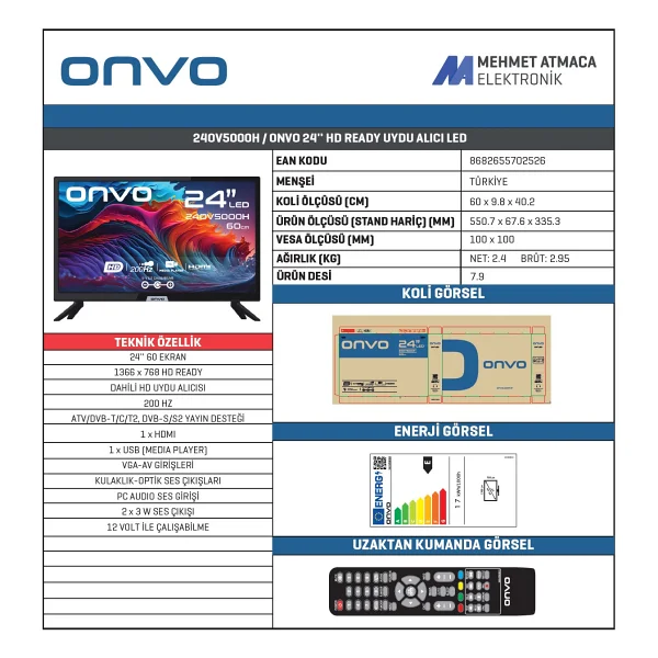 Onvo 32ov5000h HD 32" 82 Ekran Uydu Alıcılı LED TV - Görsel 5