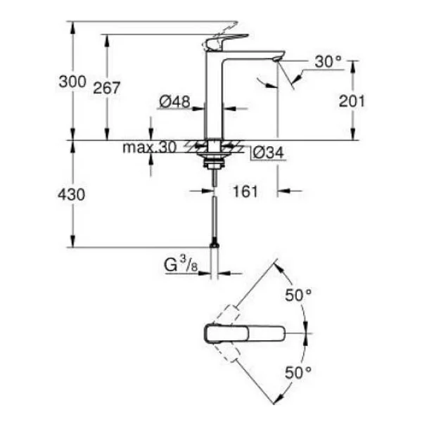 Grohe Cubeo XL 1017292430 Mat Siyah Lavabo Bataryası - Görsel 4