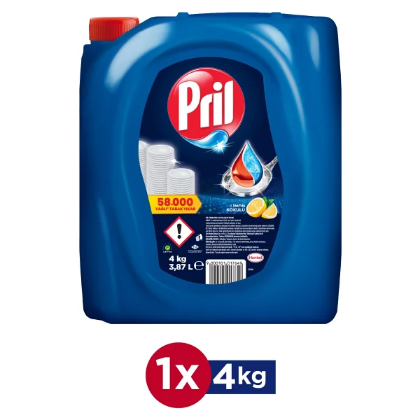 Pril Elde Yıkama Bulaşık Deterjanı Limon Kokulu 4 Kg Soğuk Suda Etkili - 3,8 Lt - Görsel 4