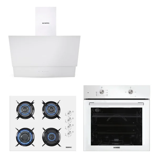Kumtel Home Plus Beyaz Cam Ankastre Set - Görsel 8
