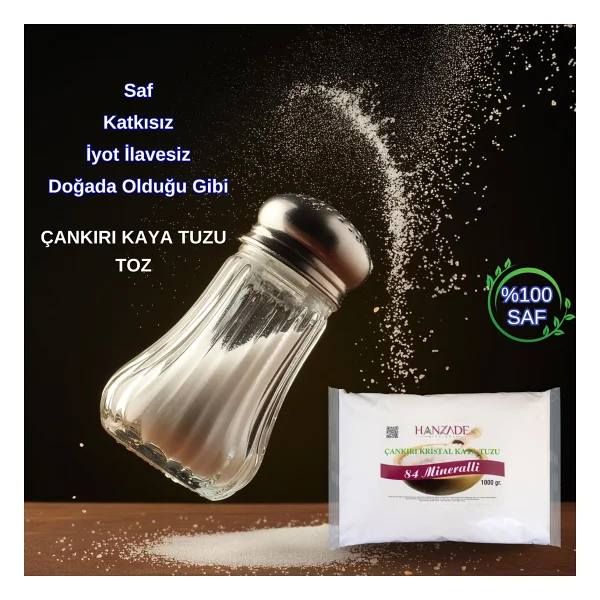 Hanzade Bitkisel 84 Mineralli Doğal Çankırı Kristal Toz Kaya Tuzu 2 Kg - Görsel 4