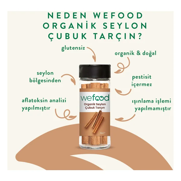 Wefood Organik 20 Gr Glutensiz Seylon Çubuk Tarçın - Görsel 2