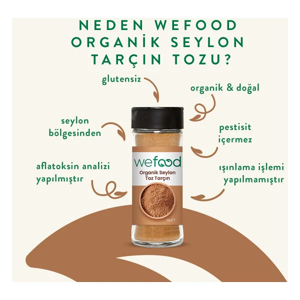 Wefood Organik Seylon Tarçın Tozu 45 Gr - Görsel 2