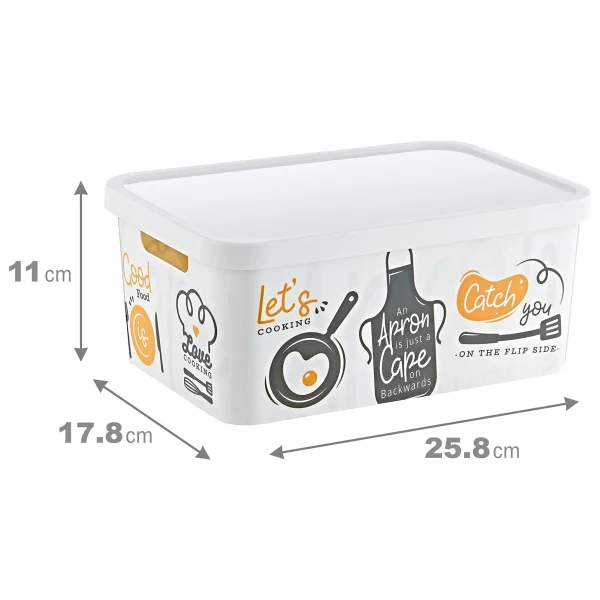 Smartware Stafi Desenli Çok Amaçlı Kapaklı Kutu 4,5 Lt Catch You - Görsel 2