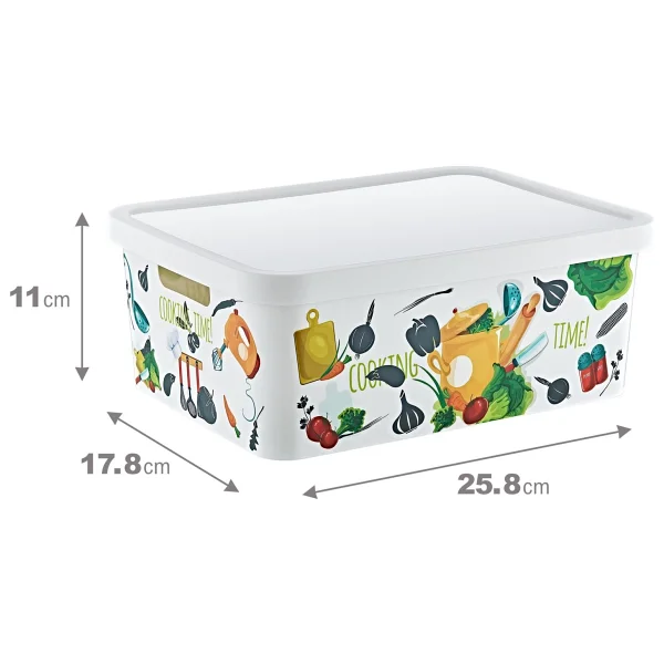 Smartware Stafi Desenli Çok Amaçlı Kapaklı Kutu 4,5 Lt - Cooking Time - Görsel 2