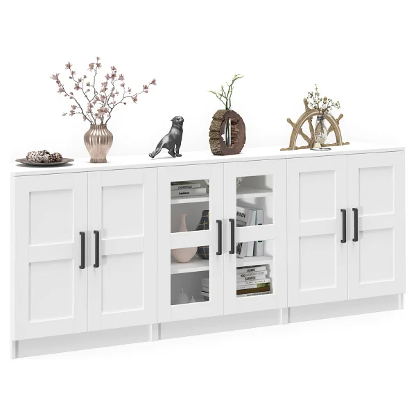 Dekorex Kns-304-K-Beyaz 6 Kapaklı Camlı Konsol - Görsel 2